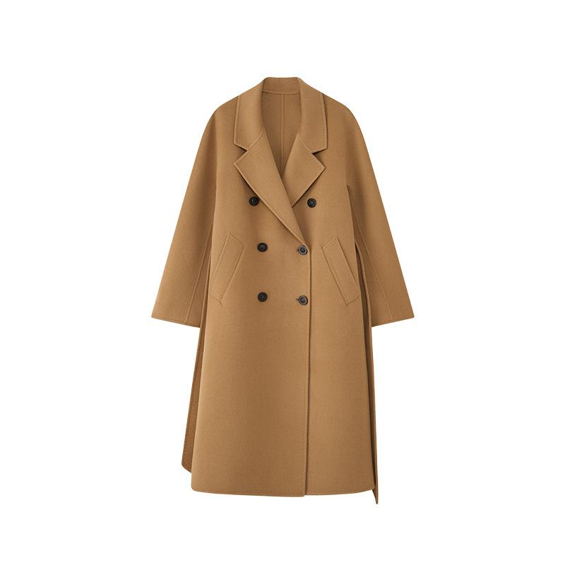 M 801 reversible cashmere coat for women, autumn and winter elegant cocoon-shaped wool jacket, Suli alpaca fleece