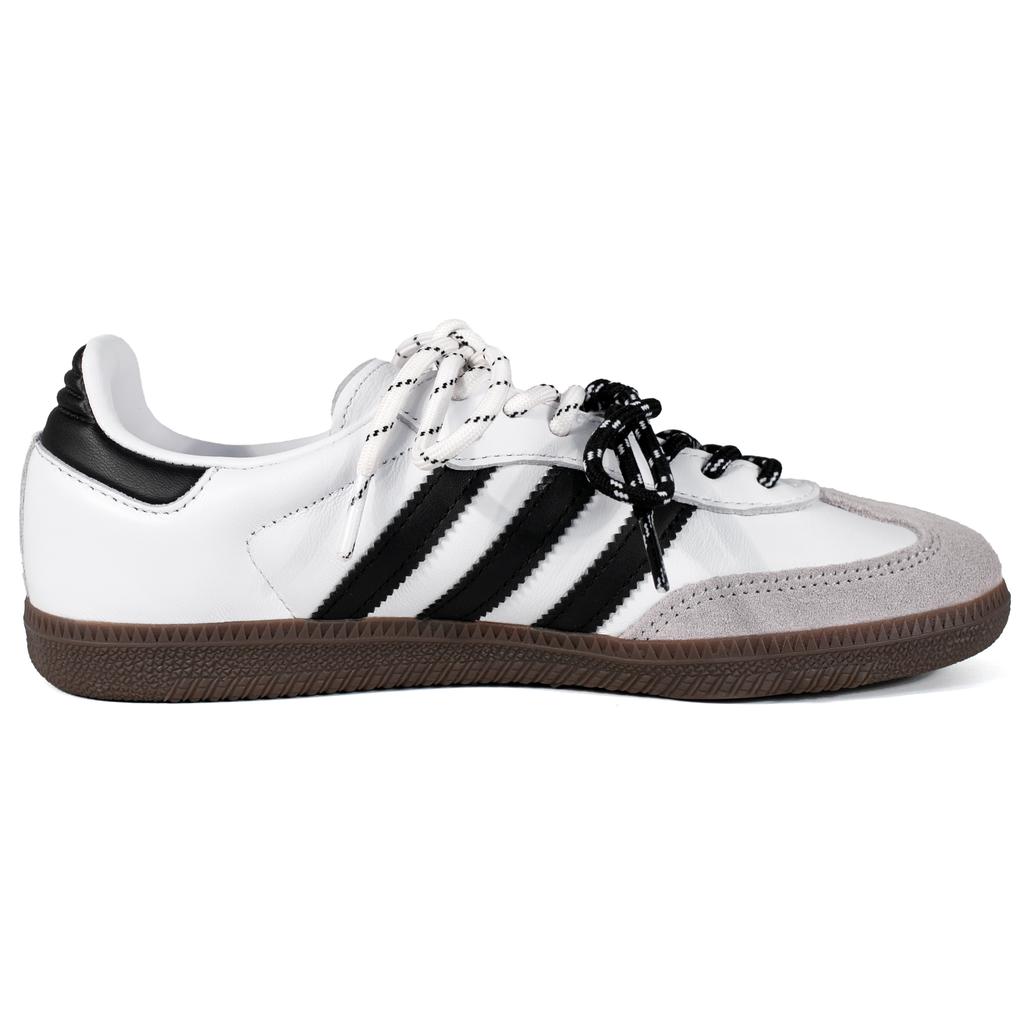 Adidas Originals SAMBA OG White Noise, Double Shoelace Deconstruction German Army Trainers Unisex Black White B75806(Team1664-)