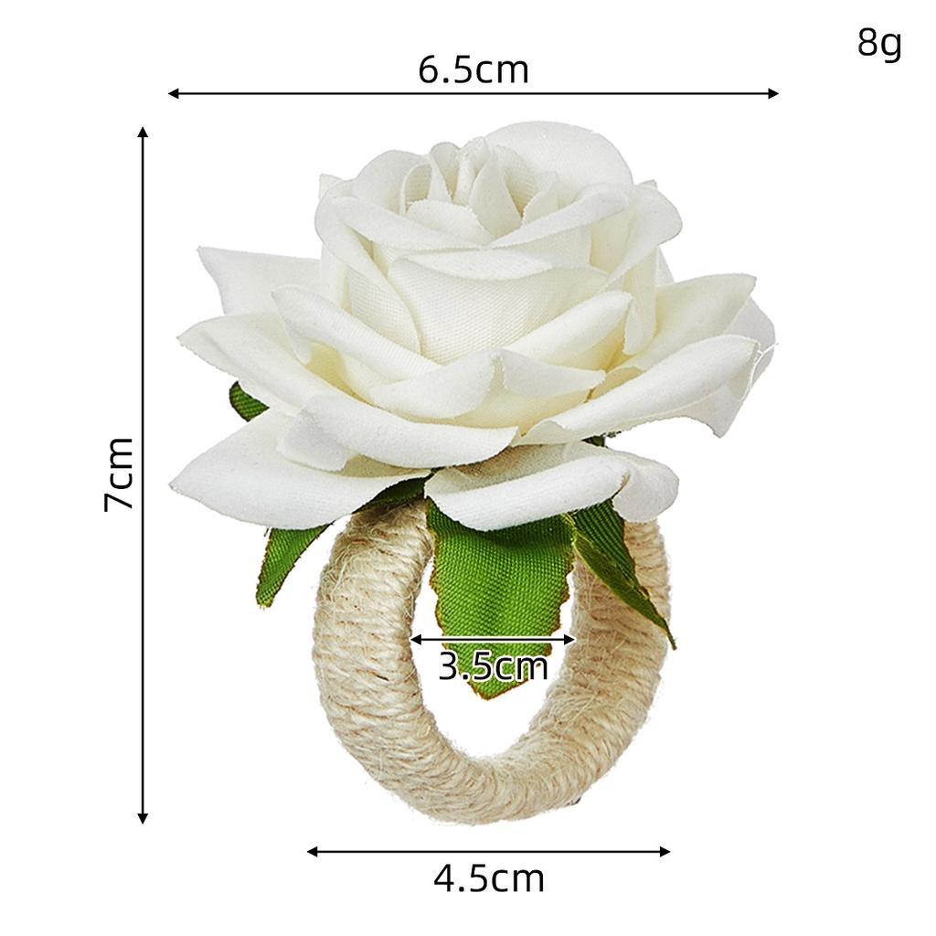 Red Rose Shape Handicraft Towel Buckle Napkin Ring Wedding Party Valentine's Day Hotel Table Decor Metal Gold Napkin Holder