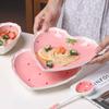 Чаша для клубники, набор ложек, тарелок, красивая миска в форме сердца для девушки, салатница, десерт, бытовая посуда