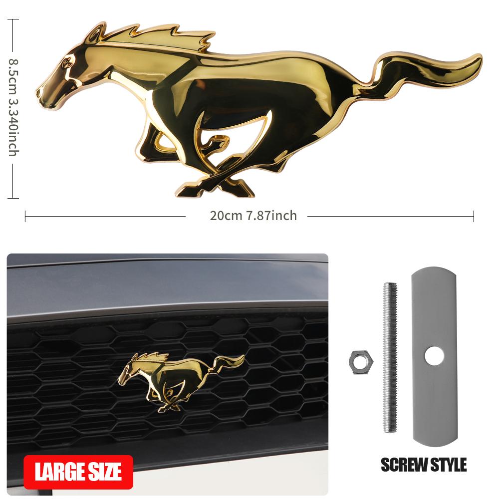 AJX1 3D Meatl Car Front Hood Grill Tail Trunk Sticker Badge Cover Decoration For Ford Mustang Fiesta Focus Mondeo Mk4 Fiesta Kuga St