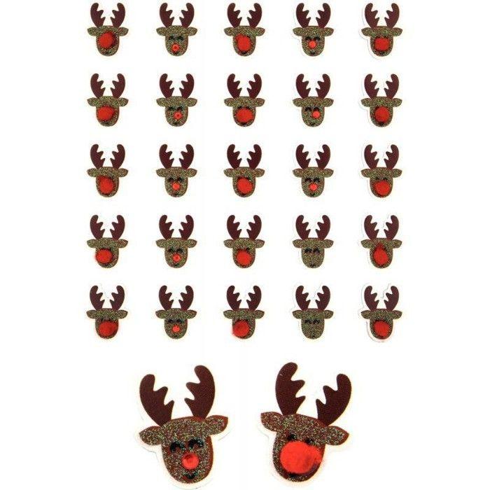 Lot de 75 stickers de Noël avec pompons