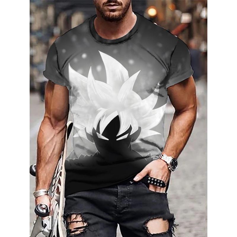 Short Sleeved Summer Spider Beast Digital Printed Fashionable T-shirt with Loose Fitting Head Round Neck Made of Milk Silk T-Shirts (men’s)