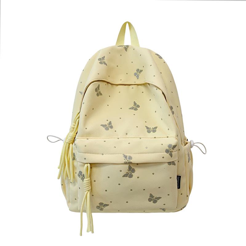 Schoolbag high value Korean version ins butterfly backpack female student large capacity cute cartoon schoolbag lightweight simple backpack