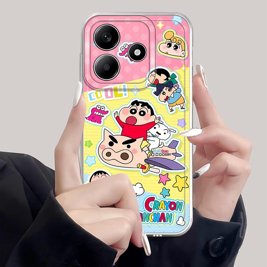 Cute Crayons Shinchans Case for Xiaomi Redmi Note 14 Pro Plus 14C Note 13 12 12S 13C 10S 11 11S 9 10 A4 Soft Phone Cover