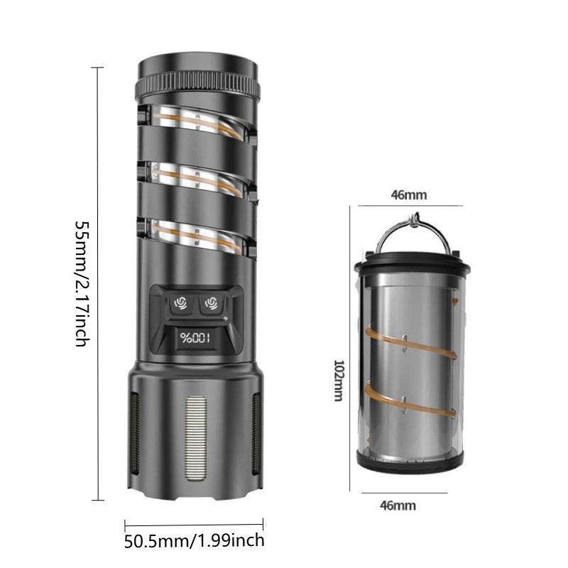 3 In 1 White Laser Flashlight Power Bank Feature IPX4 Waterproof Standard Digital Display Zoom Function Emergency Preparedness High Power