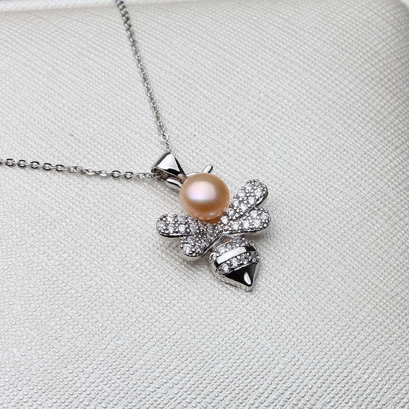 Beautiful Silver Pearl Pendant 925 Woman,Real Natural Freshwater Pearl Pendant Pendant Wife Mother Gift White