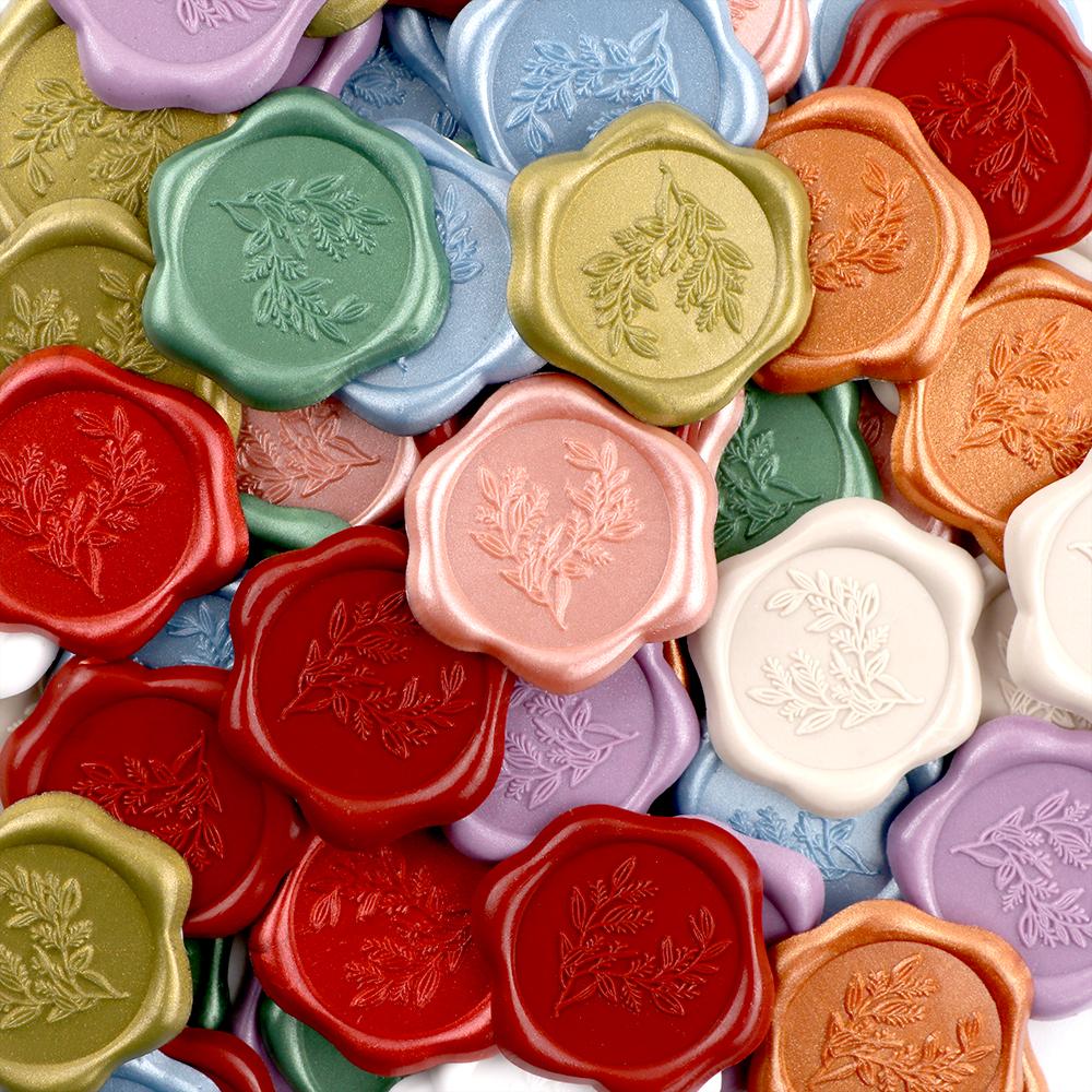 20 шт. Наклейки для восковой печати Многоцветные Эвкалипт Свадебное приглашение Конверт Самоклеящиеся наклейки-печати Идеально для приглашения