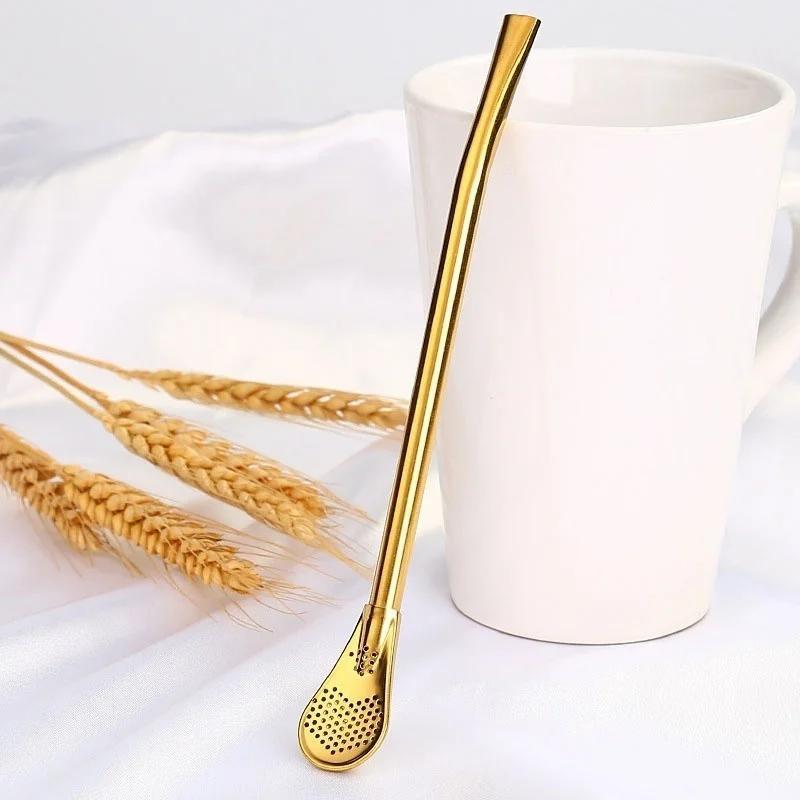 1 шт. Многофункциональные модные соломинки для питья нового стиля высокого класса, здоровые соломинки из нержавеющей стали и палочки для перемешивания и ложки