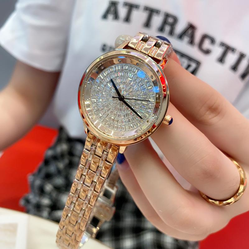 Женские часы Gypsy Star Diamond с полным бриллиантовым циферблатом и стальным ремешком, роскошные, высокого класса