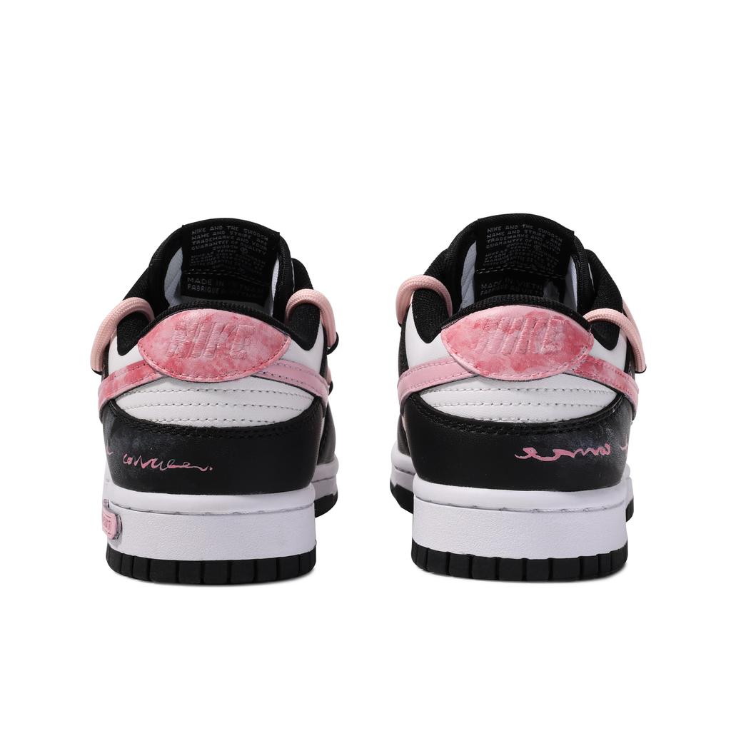 Nike Кроссовки Dunk ADCDAVINCI Custom Низкие Скейтбордические Мужские Черно-Розово-Белые DD1391-100(КомандаМ-)