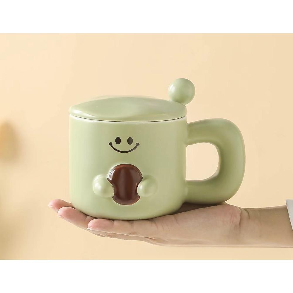 Милая чашка, керамическая кружка с эффектом выражения, пара чашек, подарочный сувенир, офисная кофейная чашка, рельефная чашка для воды