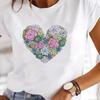 Love Heart 3D Print Women T Shirt Girl O Neck Funny Y2K Tops Tee Female Casual Clothing Shirts for Women Clothing
