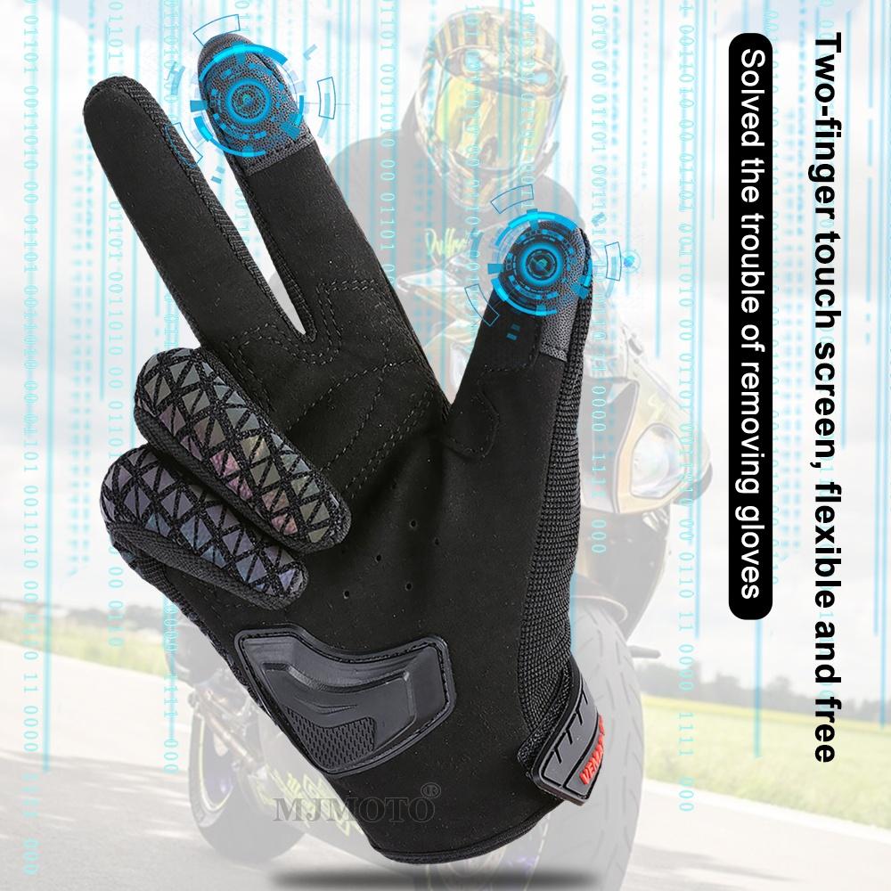 Motorcycle Gloves Summer Man Breathable Mesh TPU Reflective Motocross Racing Biker Gloves Touch Screen Motorcyclist Gloves
