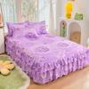 Bed Skirt Cotton Bedspread Set Embroidery Bed Dress Pillow Cases 3 Pieces/Set For King/Queen Double 1.5/1.8/2M Sheet Cover