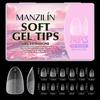 240Pcs Full Cover Soft Gel X Nail Tips Semi-frosted Texture Press on Nails  French Manicure Tool