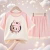 Cute Girls' Pajamas Summer Pure Cotton Short-sleeved Set Children's Home Wear