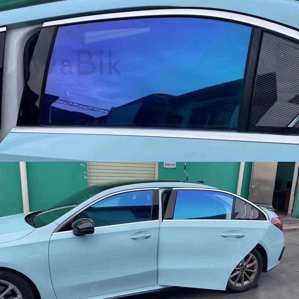 52 см x 100/300/600 см Хамелеон Автомобильная Тонировочная Пленка Высокое Качество Боковое Лобовое Стекло Окно Светло-Синий Цвет Изменяющий Солнечная Наклейка УФ-Защита