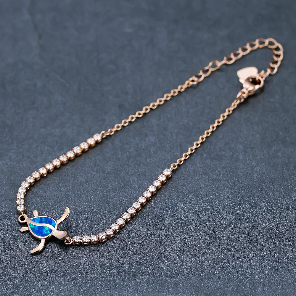 Новый персонализированный платиново-синий браслет Australian Treasure Single Turtle с завязкой на шнурке с простым темпераментом и высококачественными аксессуарами