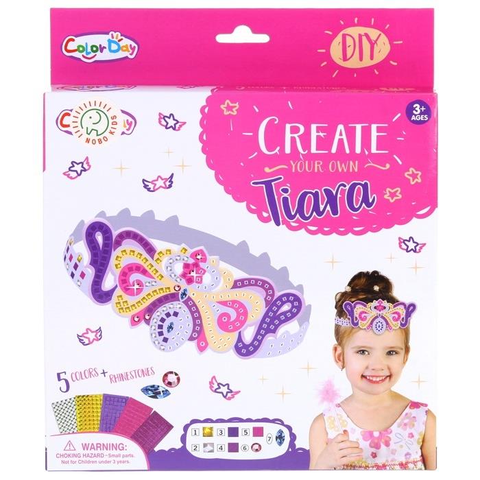Creative Foam Mosaic Number Sticker Set Crown Tiara