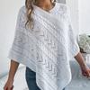 Women's Cable Knit Cape Sweater Oversized Open Front Poncho Coat Casual Solid Color