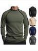 High-Neck Tactical Men's Pullover - Autumn Winter Insulated Breathable Solid Color Outdoor Sweatshirt
