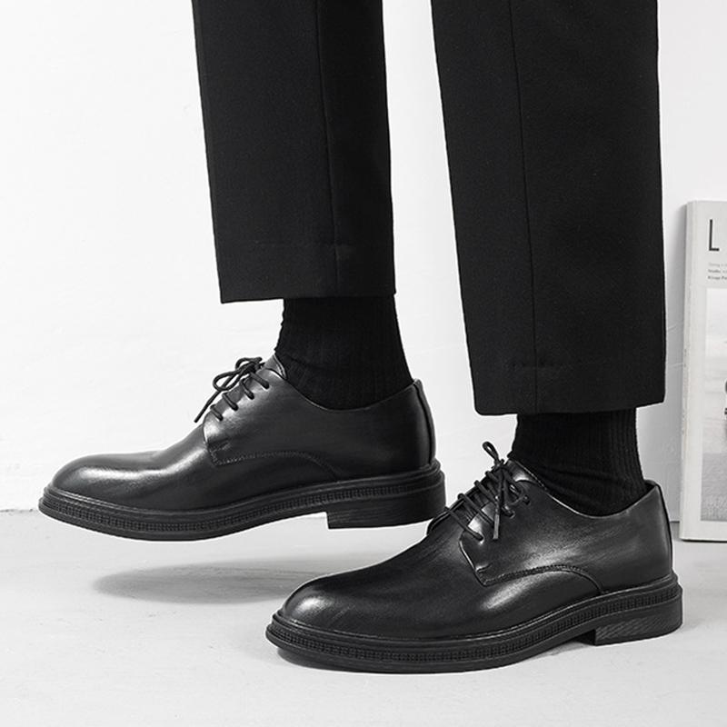 Модный бренд Мужские броги Туфли для платья Плоские Вечеринка Офис Деловые туфли Мужская обувь Черный Коричневый Серый D620