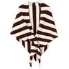 Women's Fashionable Striped Print Knitted Shawl Wool Open Collar Shoulder Top Shawl Scarf