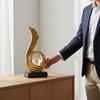 Modern Resin Sculpture Radiant Luxury Design Aesthetic Table Decoration Gold Centerpiece Statue Distinctive Gift Golden Spiral