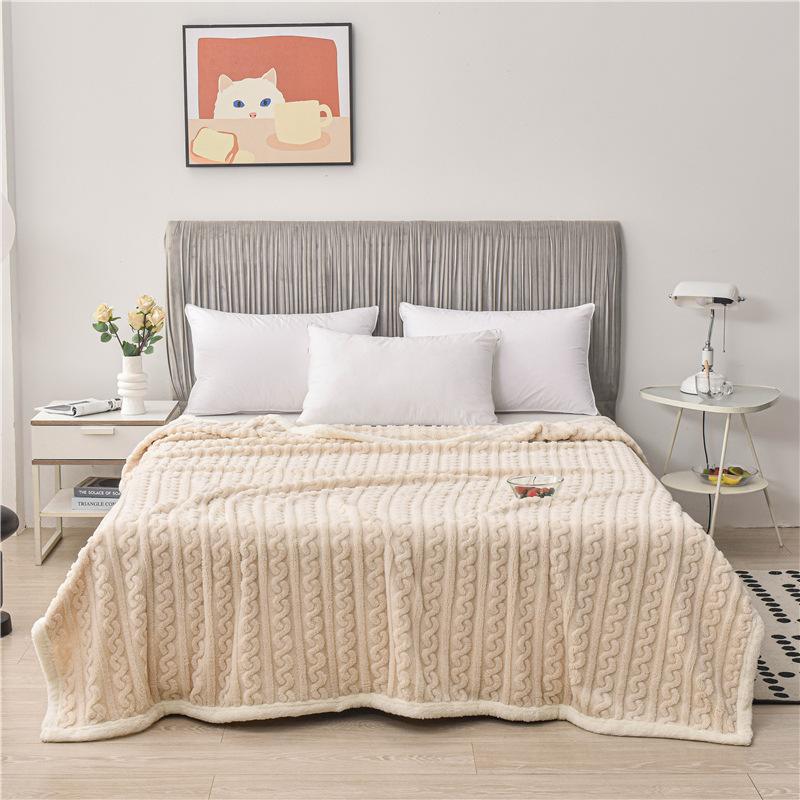 Толстое фланелевое одеяло, чехол для дивана, офисное одеяло для сна, зимняя двухсторонняя бархатная кровать