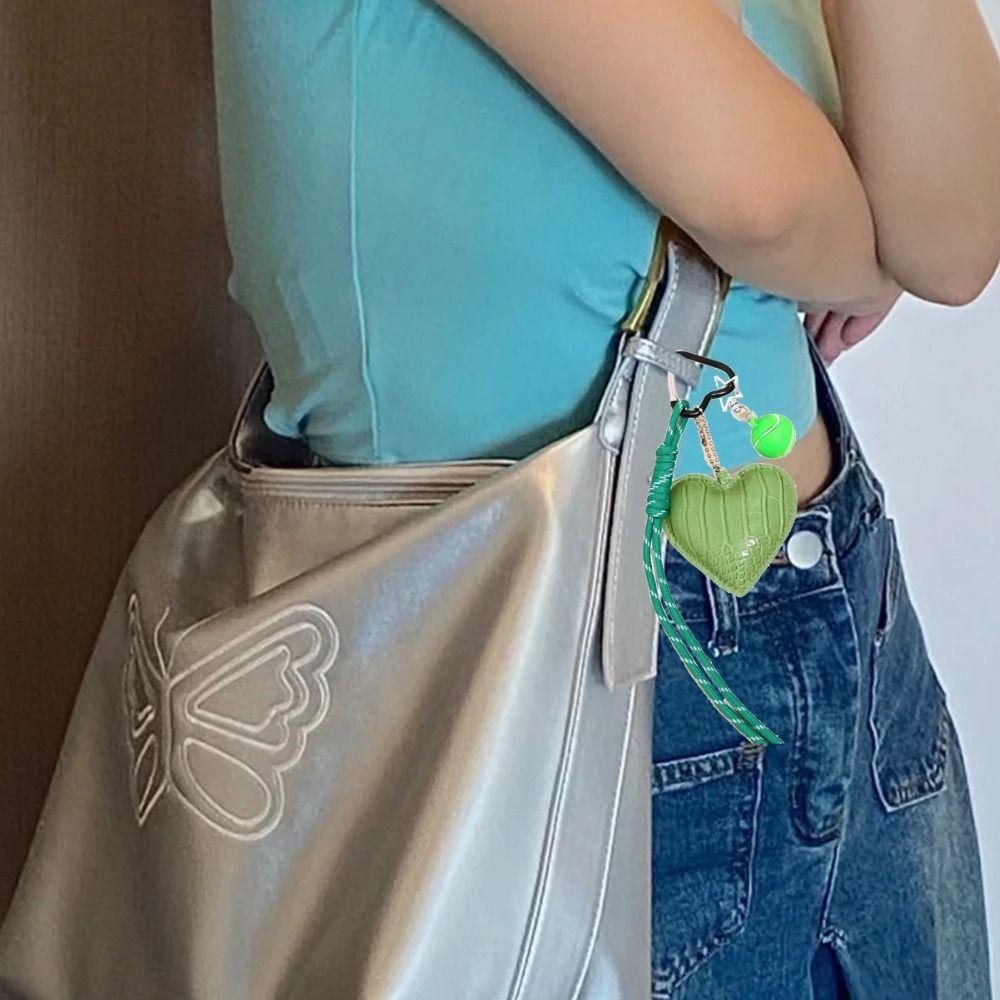 Basketball Leather Heart Keychain PU Love Football Bag Charm Children Girl