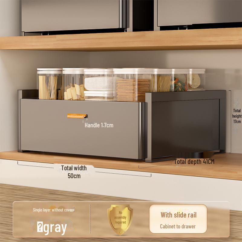 Стойка для шкафа с ящиками: Выдвижная корзина для специй и мисок