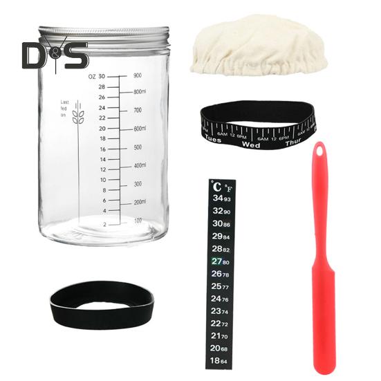 Стартовый набор для закваски с тканевым чехлом, большой емкости, без содержания бисфенола А, многоразовые принадлежности для выпечки хлеба на закваске