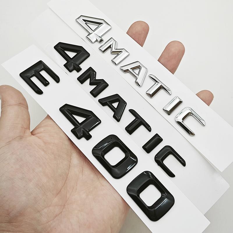 3D ABS Car Letter Logo E400 E450 4MATIC Rear Trunk Sticker Emblem For Mercedes Benz E Class E400 E450 W213 Auto Tail Accessories