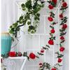 Silk Artificial Rose Vine Hanging Flowers for Wall, Rattan Fake Plants Leaves Garland, Wedding Home Garden Arch Decoration