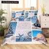 Пляжная Морская Звезда Ракушка Король Королева Пододеяльник Белый Морские Существа Постельное Белье Гавайский Чехол для Одеяла Полиэстер Чехол для Одеяла