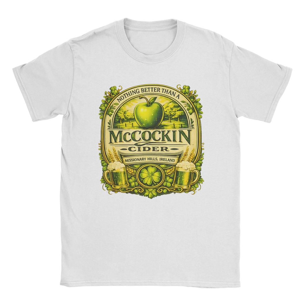 Unisex TShirt Mccockin Cider Funny St Patricks Day Fashion Cotton Tees Short Sleeve Ireland Drinking T Shirts Crew Neck Clothing
