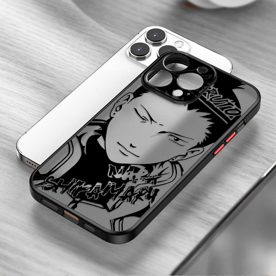 Naruto Shikamaru Black Edge Shell Phone Case for Apple iPhone 16 Pro 12 Mini 11 Pro Max 15 Pro Max 13 Pro XR XS X 6s 16e 14 SE 7