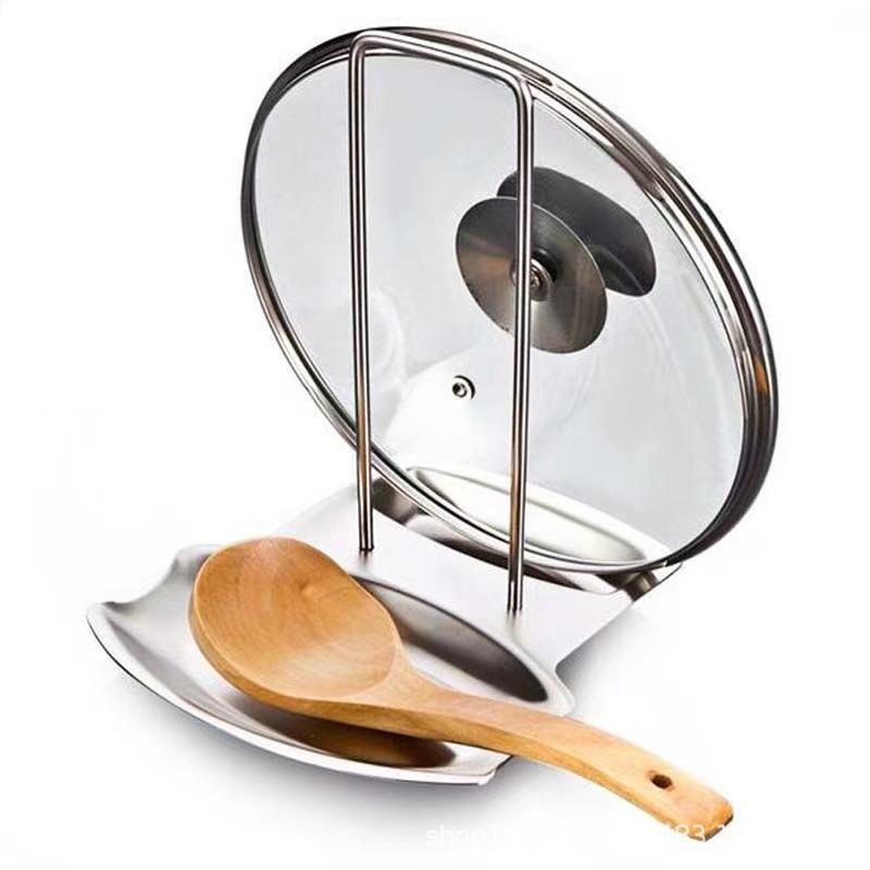 Stainless Steel Kitchen Lid & Spoon Holder Rack