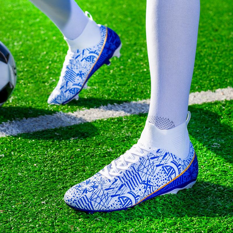 Мода 32-46 Детские Длинные Шипы Мужской Большой Размер Длинные Шипы Футбольные Бутсы Противоскользящие Износостойкие ТПР Искусственная Трава Детские Длинные Шипы Футбольные Бутсы