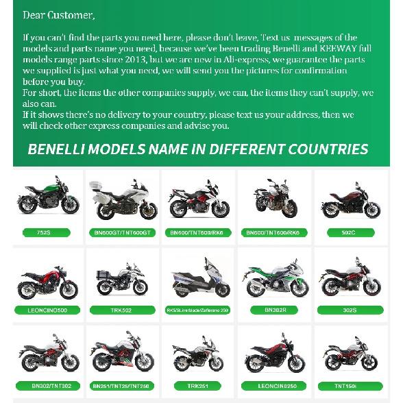 FRONT AND REAR WHEEL AXLE of all Benelli models TNT180S 165S 150S 125S