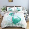 Cartoon Animal Duvet Cover Set Kids Lion Hippo Giraffe Pattern Bedding Set,Duvet Cover Comforter Bed Set Quilt Cover Pillowcase