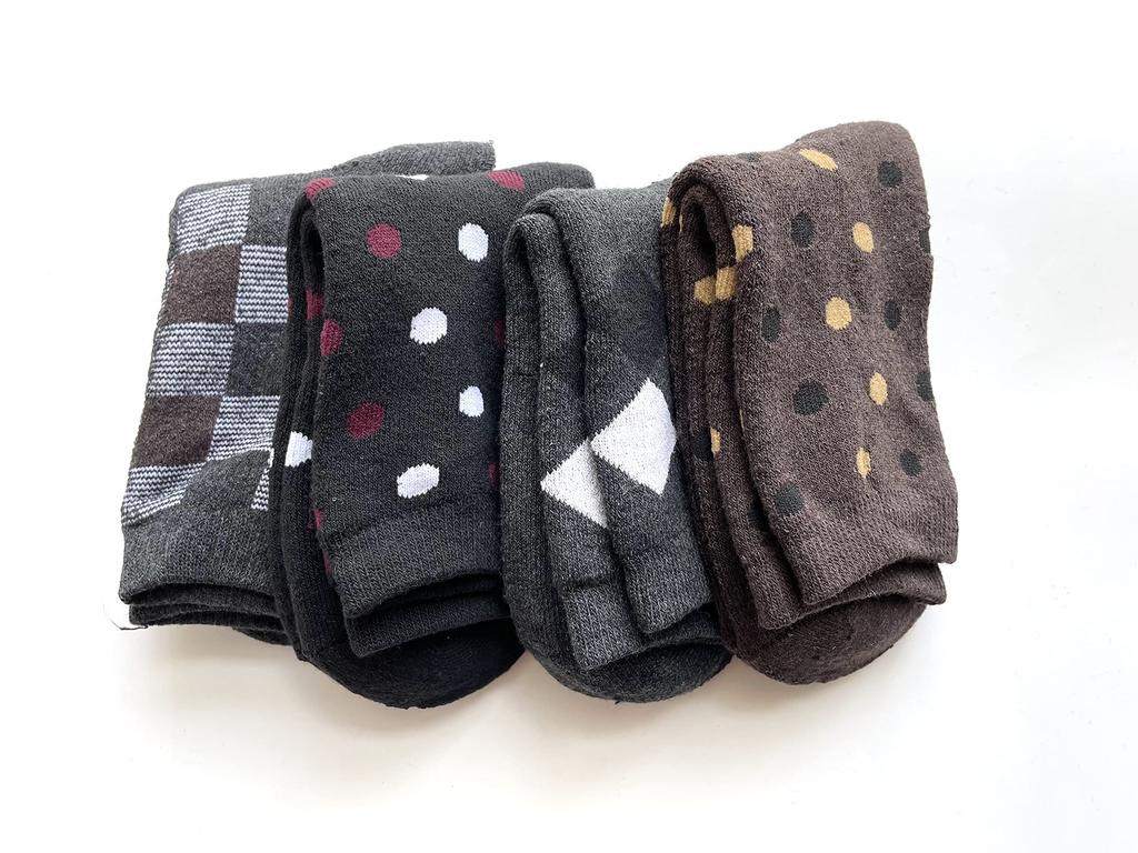 EM Wear Japan Warm Monochrome Pile Socks for Thick Cotton Sizes Set of 4 C32 Women's Fall/Winter, Blend, 23-25cm, (Colors Available)