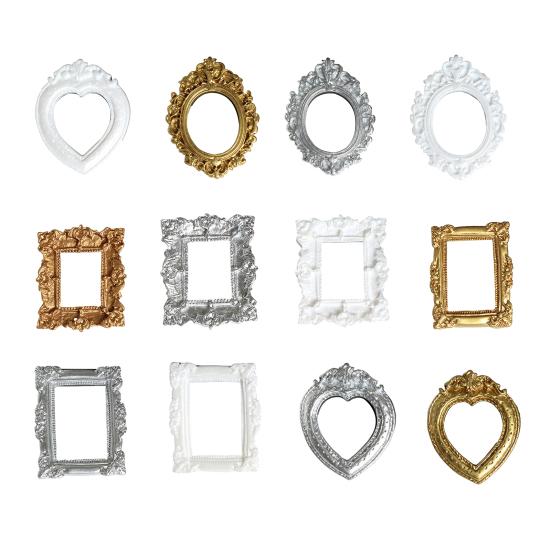 Барокко Мини Рамка для Фото Ретро Маленькая Рамка для Фото Винтаж Крошечная Рамка для Фото Аксессуары для DIY Украшений Чехлов для Телефонов Магнитов на Холодильник Поделки