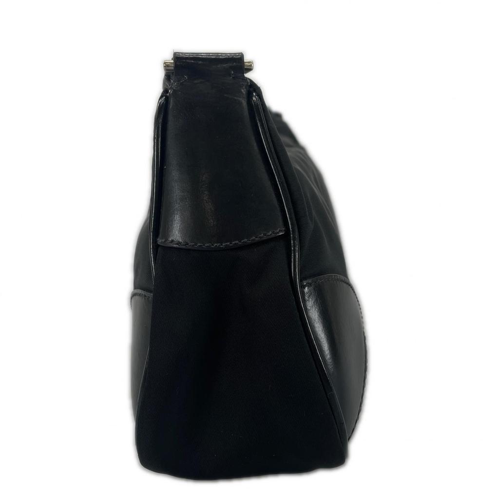 PRADA Hobo Triangle Logo Shoulder Bag black Women One Belt Pack used