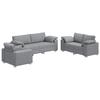 3 Piece Sofa Set In Light Grey 219 X 80 X 82 Cm Linen Blend Fabric