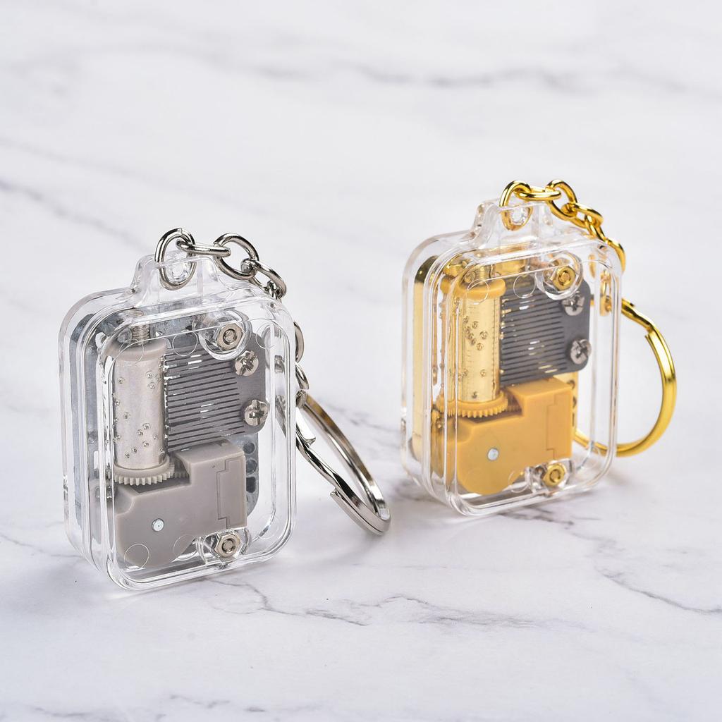 Элегантный брелок для ключей в виде музыкальной шкатулки, очаровательный брелок для ключей в виде музыкальной шкатулки, стильная подвеска для сумки, украсит любой ключ или сумку