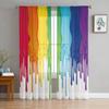 Краска струящаяся красочная краска прозрачные шторы для девочек, детей, спальни, кухни, оконные шторы, занавеска, украшение дома