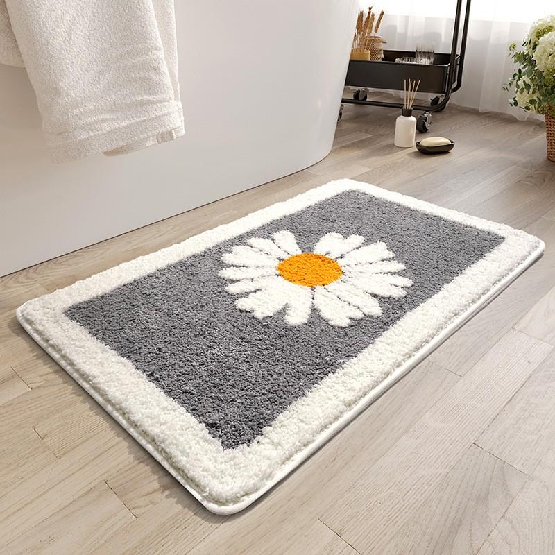 Cartoon Daisy Bathroom Mat Absorbent Non Slip Door Rug Home Entrance