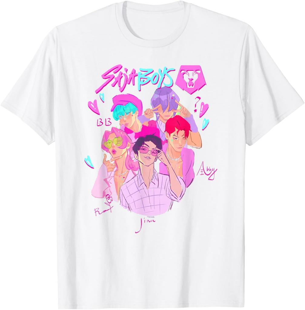 KPop Demon Hunters Saja Boy Heartthrob Tshirt Summer Mens and Womens Clothing Fashion Casual Couple Short Sleeved Tshirt